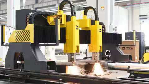 mg冰球突破双头龙门激光切割机